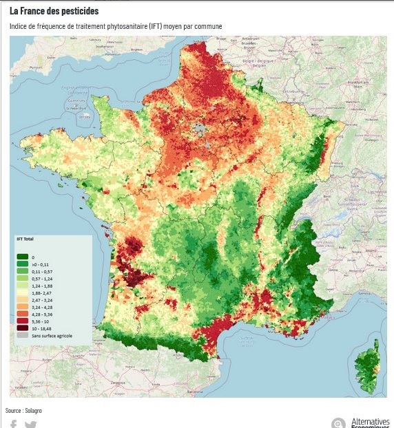 Carte des pesticides en France